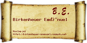 Birkenheuer Emánuel névjegykártya